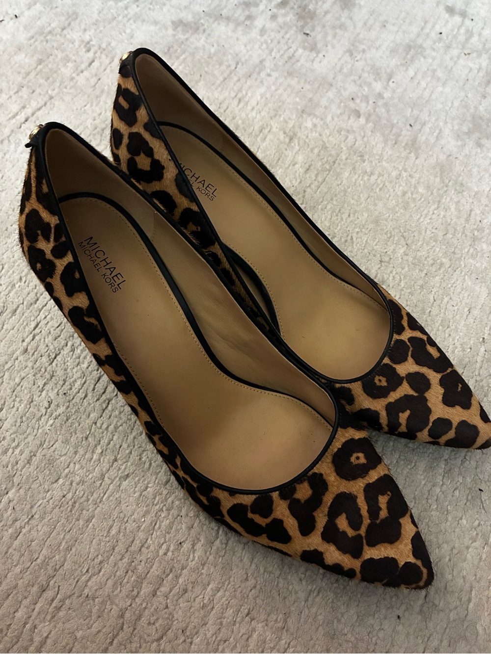 MICHAEL Michael Kors Leopard Print Pointed-Toe Flats - Brown/Black